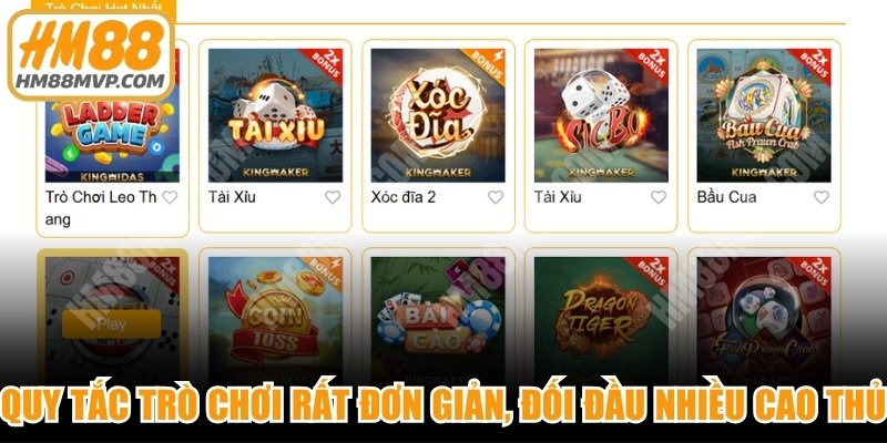 Quy tắc trò chơi rất đơn giản, đối đầu với nhiều cao thủ